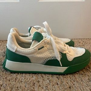 Green and White Zara Sneakers